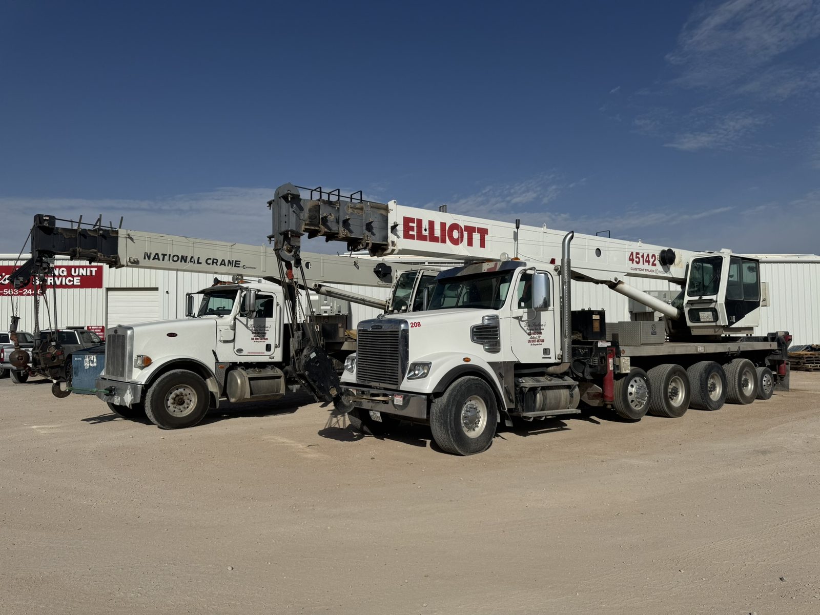 Snelson's crane trucks servicing pump jacks across the Permian Basin